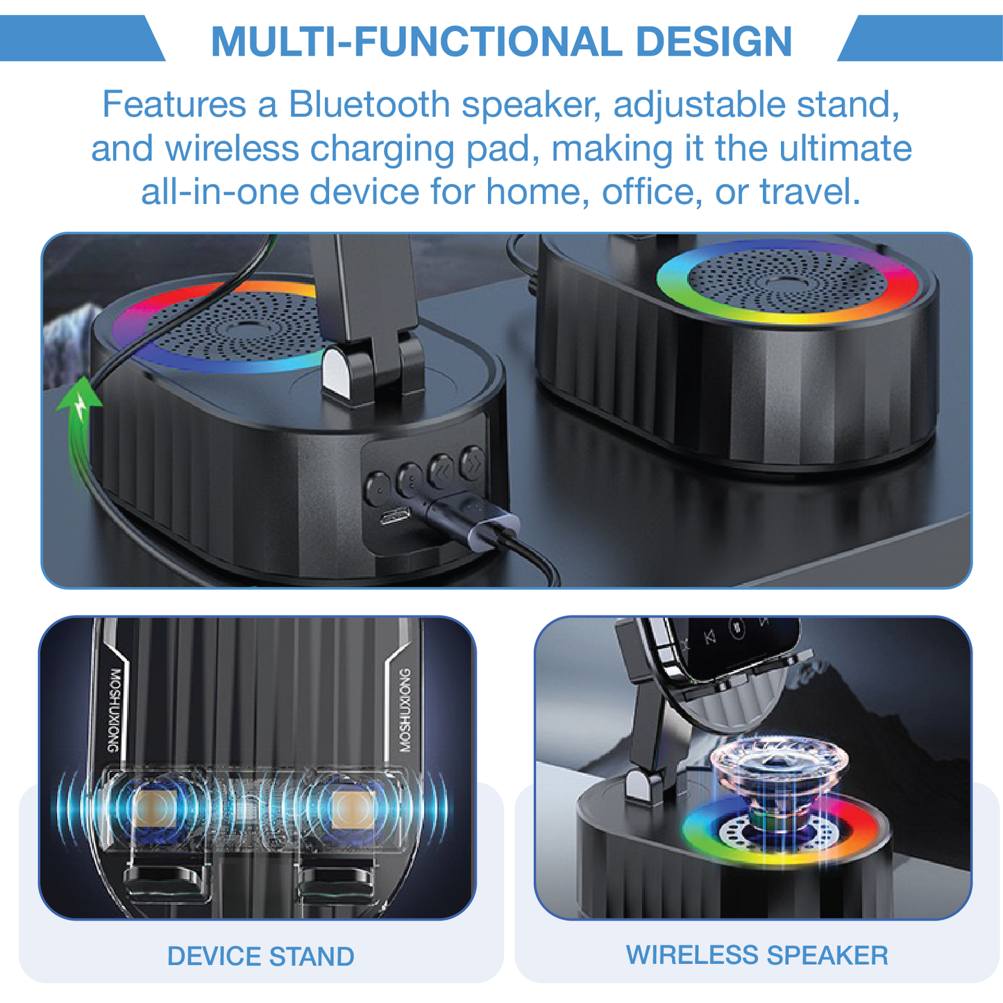 TechVibee SoundStand Pro - Bluetooth Speaker & Stand K009